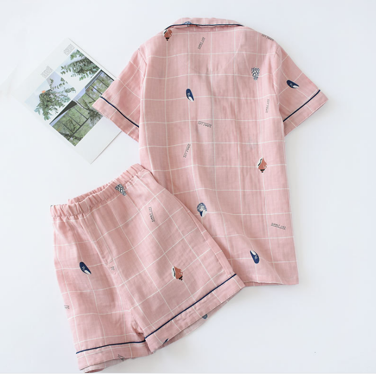 Pijama nữ ngắn tay, Đồ Bộ Mặc Nhà Azuno AZ2993 Chất Liệu Xô Mặc Hè Cực Mát Hoạ Tiết Kẻ Caro 4