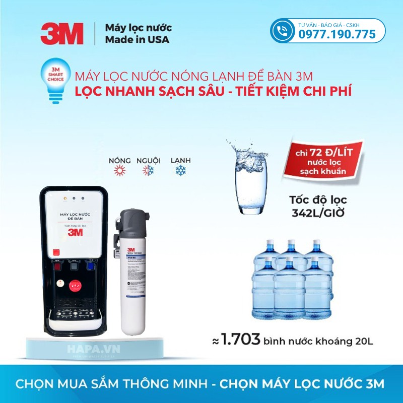 Máy Lọc Nước Nóng Lạnh 3M Full Models Tùy Chọn - Bộ Lọc Nhập Khẩu Mỹ - 02