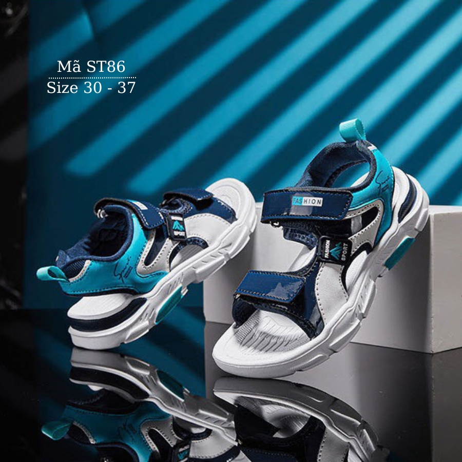 Dép sandal bé trai HOBIBEAR quai hậu kiểu dán thể thao năng động êm nhẹ phong cách thời trang trẻ em học sinh nam 5 6 7 8 9 10 11 12 tuổi đi học NHÍM SHOP ST86