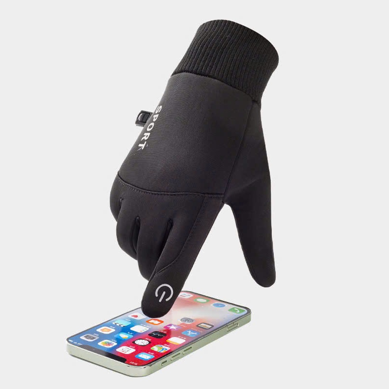 Găng tay nam mùa đông cảm ứng lót nỉ lông cực ấm lòng bàn tay chống trượt cao cấp GTN89