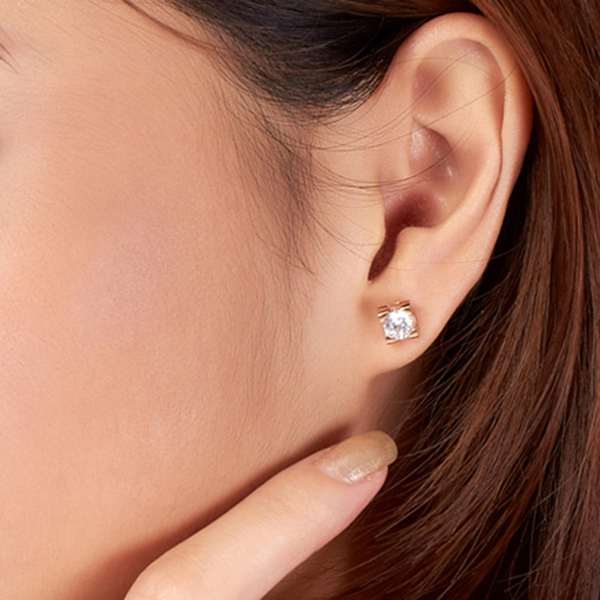 Bông tai Titan đính đá BT243 - Màu Đồng (2 chiếc)