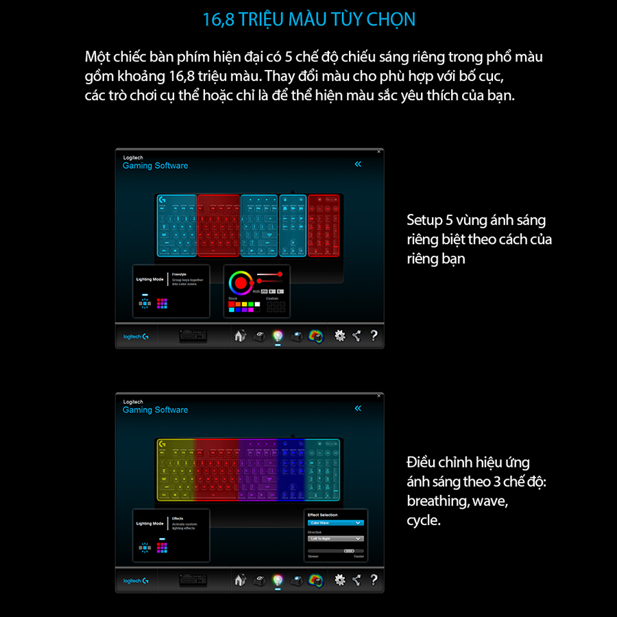 Bàn phím game có dây Logitech G213 Prodigy RGB Lightsync - Hàng chính hãng