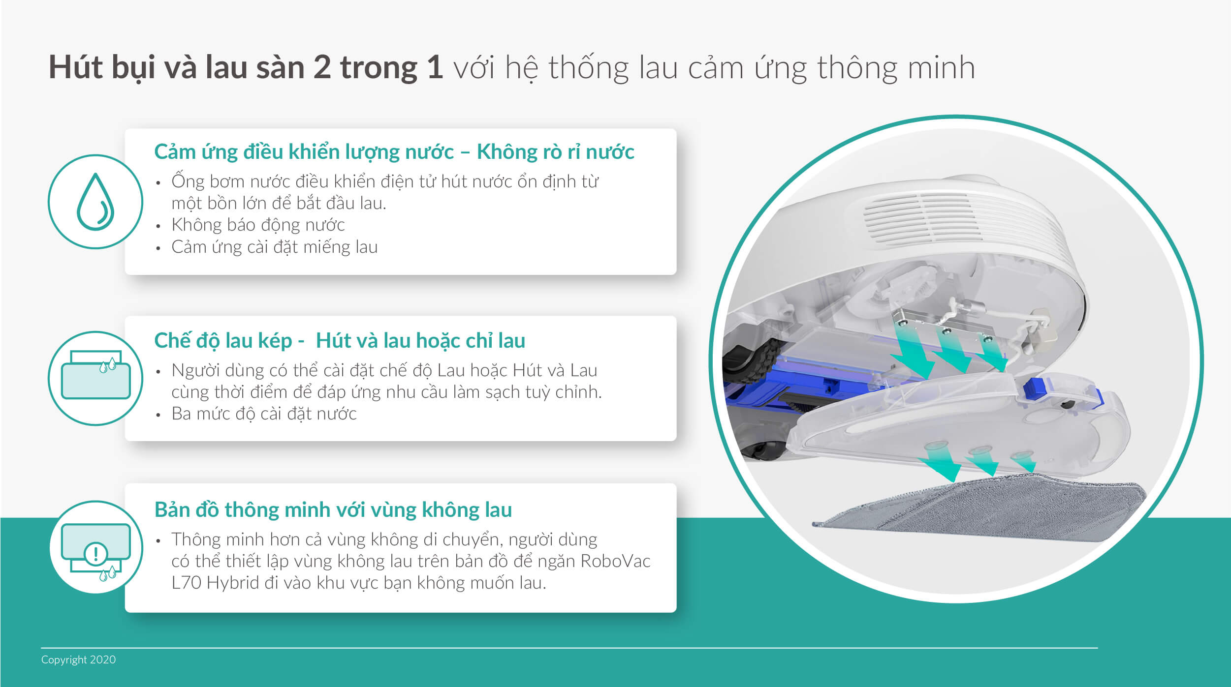 Robot Hút Bụi lau nhà thông minh Eufy RoboVac L70 Hydrid - T2190 - Hàng Chính Hãng