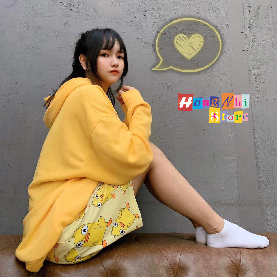 Quần Short Cartoon Unisex Hình Vịt Ducky Momo - Quần Đùi Hoạt Hình Siêu Cute - MM