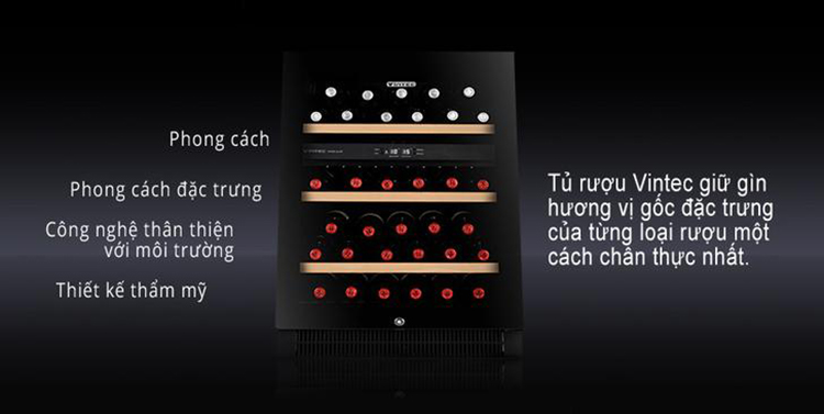 Tủ Ướp Rượu Vang Vintec V190SG2ES3 (170 Chai) - Hàng Chính Hãng - Chỉ Giao tại HCM