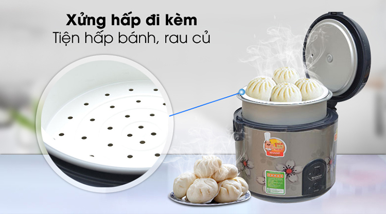 Nồi Cơm Điện Nắp Gài Sharp KS-R231STVSS (2.2L) - Hàng chính hãng