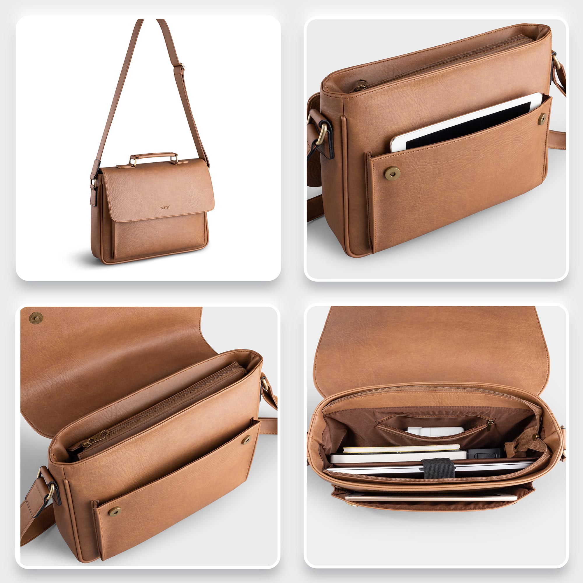 Túi Trita ( Thời trang nam nắp gập phối quai trên - Túi đeo chéo da RTN8 )