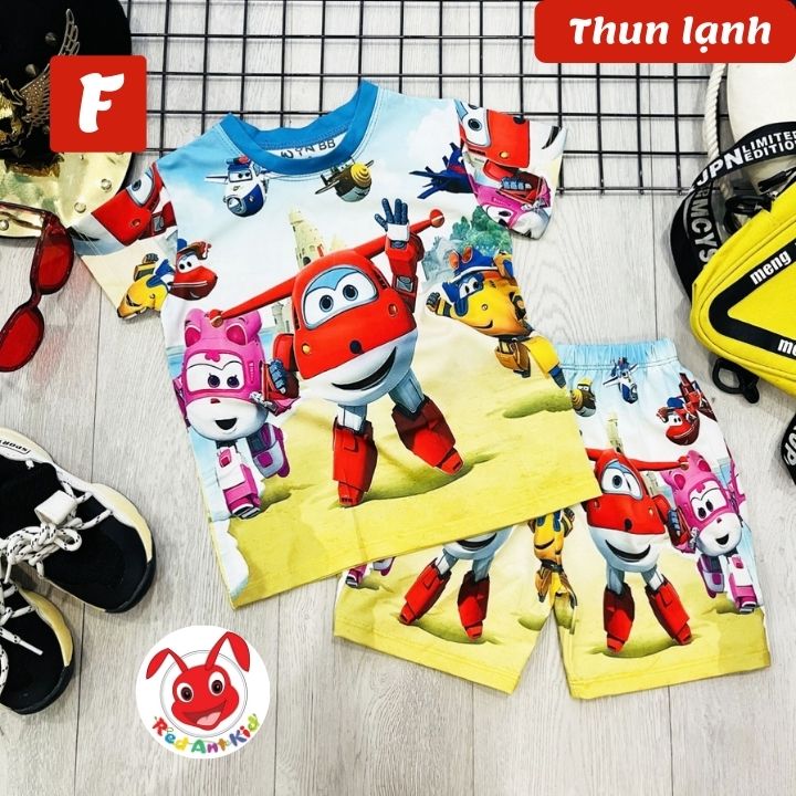 Đồ bộ đội bay siêu đẳng bé trai từ 10-43kg- Vải thun lạnh- From thoải mái -Kiến Lửa