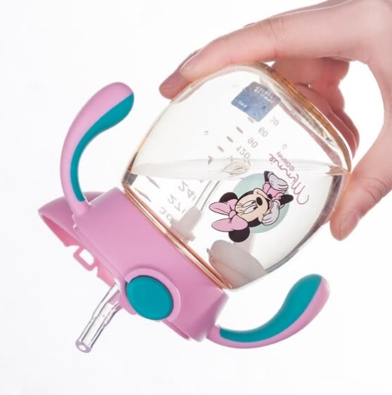 Disney baby learning cup sippy cup children water cup leakproof handle PPSU kettle 260ml blue Mickey