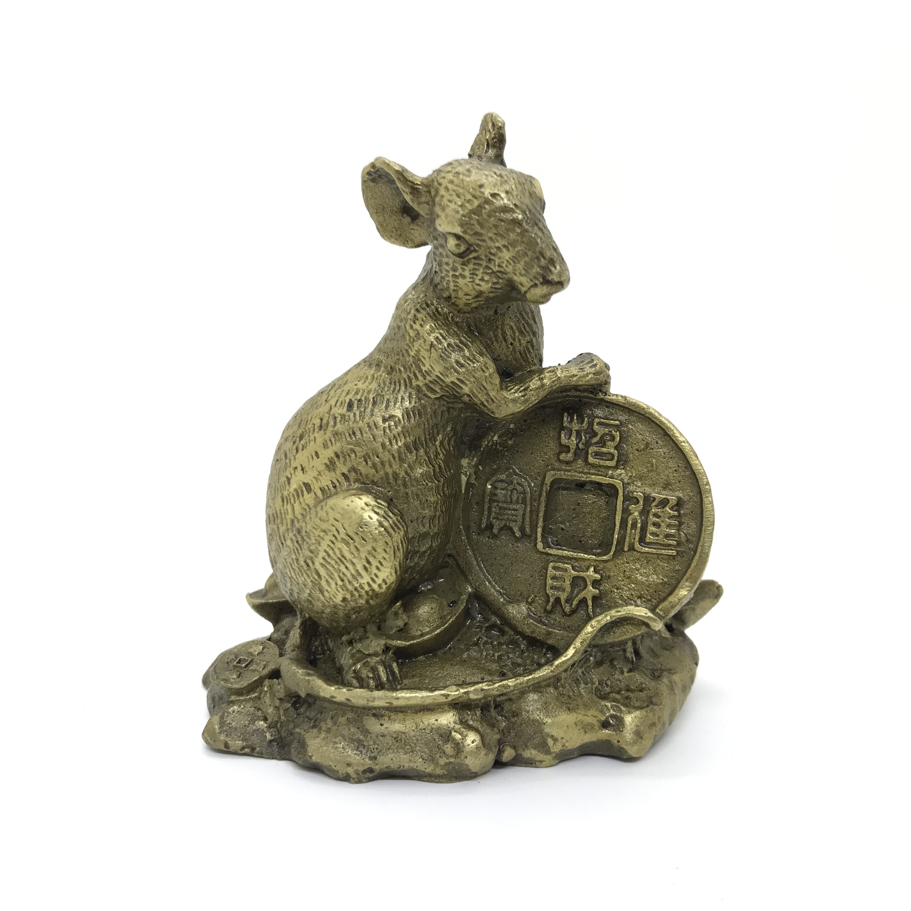 Tượng Đồng Hình Con Chuột Ôm Đồng xu  mang đến sung túc, ấm no , tài lộc thịnh vượng cho năm mới Canh Tý 2020