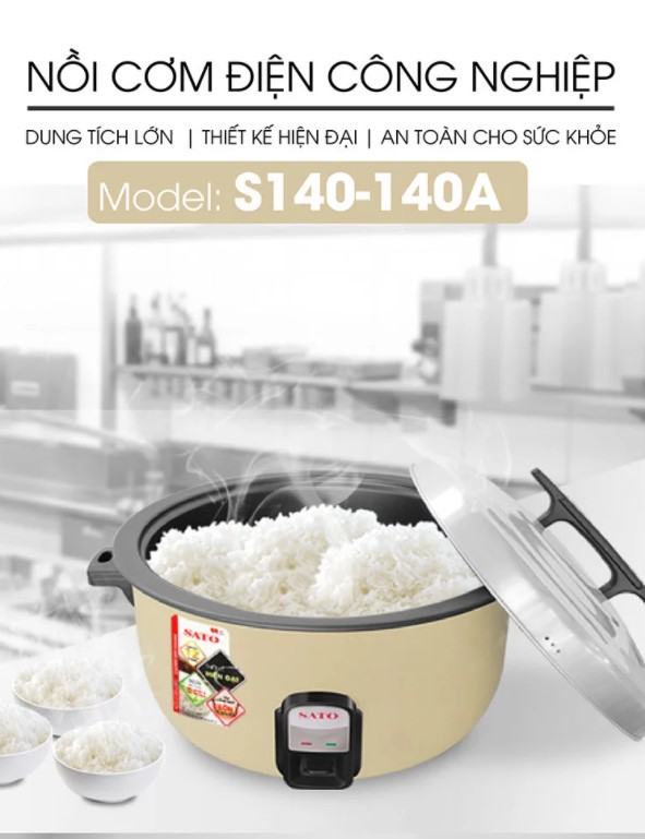 Nồi cơm điện SATO S140-140A 14 lít (Màu vàng nhạt) - Hàng chính hãng