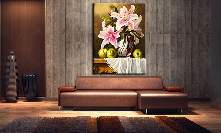 Tranh Canvas Treo Tường Trang Trí Phòng Bếp Hoa ly hồng đẹp lạ Suemall CV140860