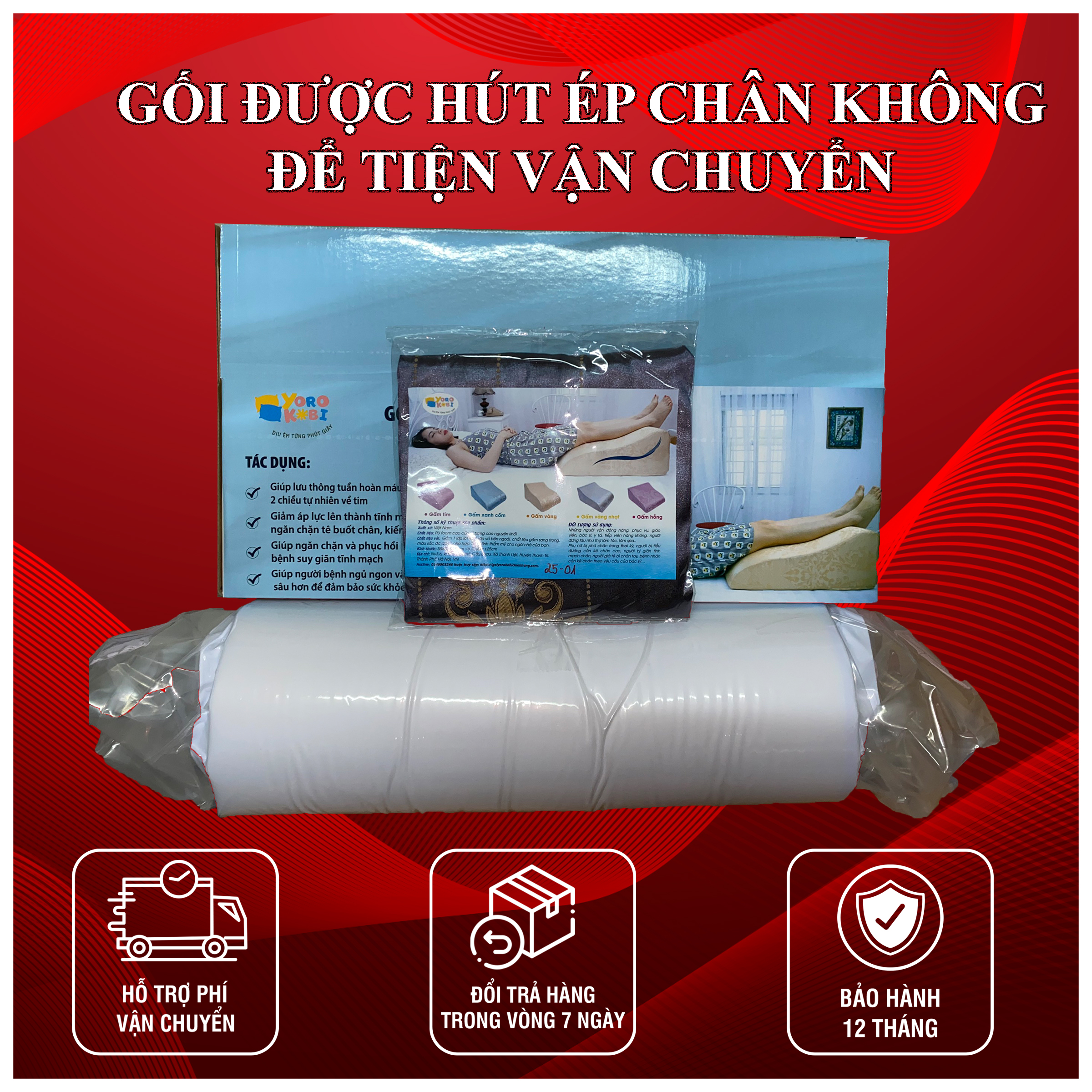 GỐI CHỐNG GIÃN TĨNH MẠCH CHUYÊN DỤNG  GIÚP NGỦ NGON, GIẢM TÊ BÌ CHÂN TAY CHO MẸ BẦU