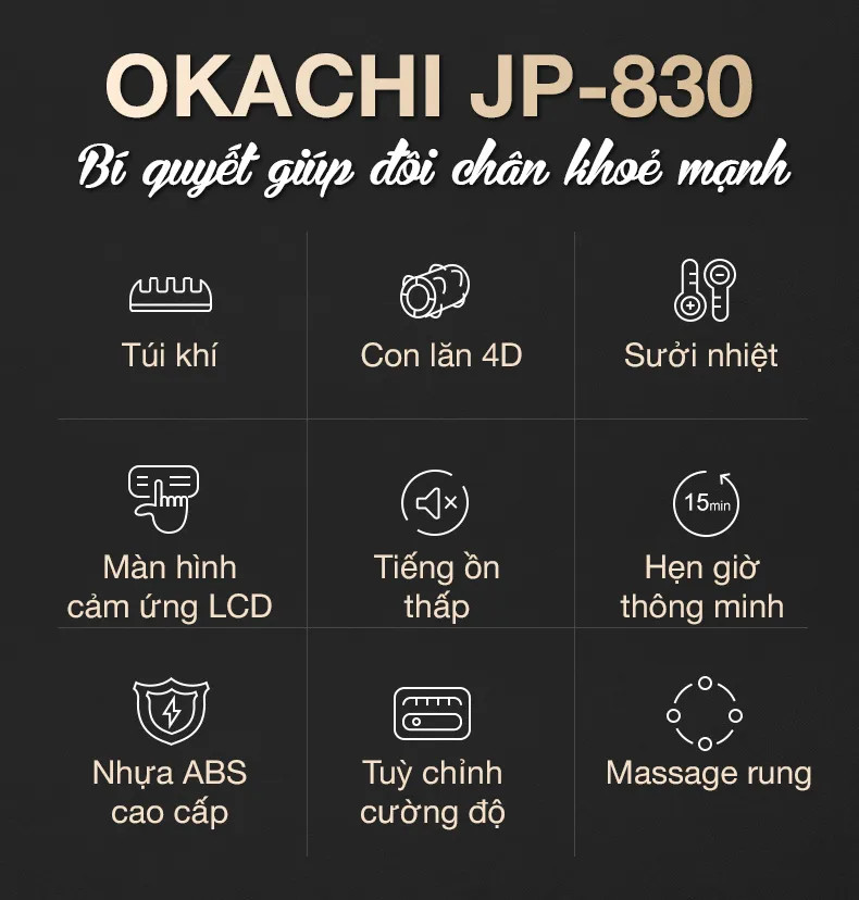 Máy massage bàn chân bắp chân OKACHI JP-830