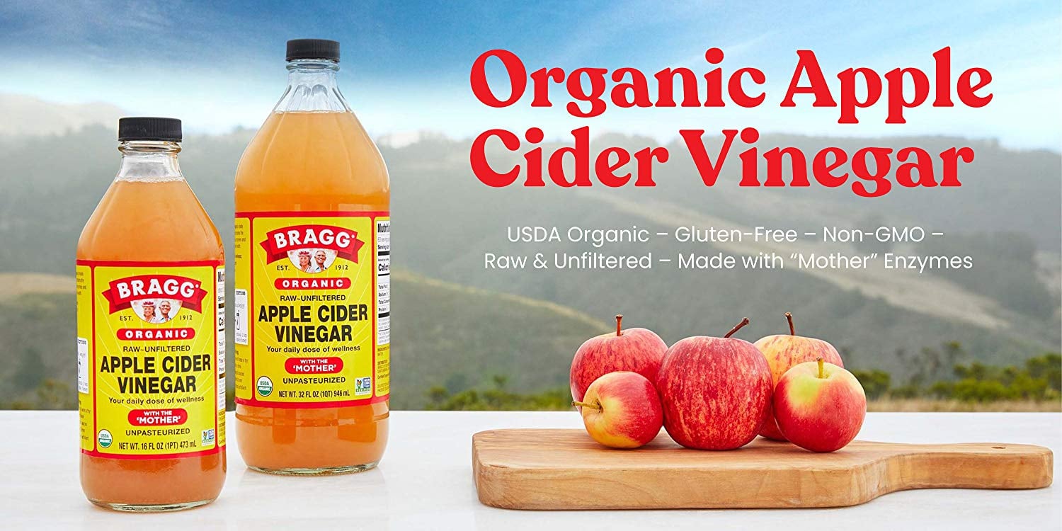 Combo 2 chai giấm táo BRAGG Hữu cơ Nhập khẩu USA chai 473ml siêu tiết kiệm