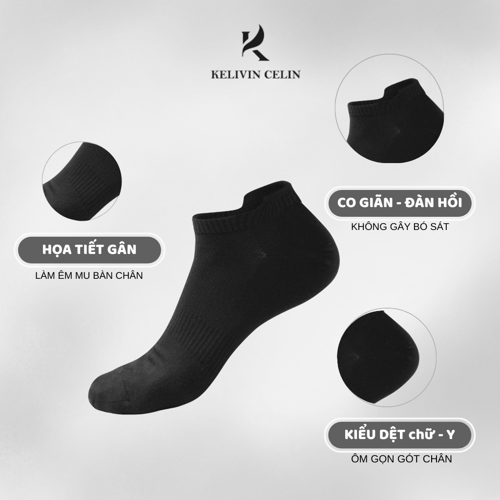 Tất - Vớ Nam Cổ Ngắn Basic Cao Cấp Nhiều Màu Dệt Từ Sợi Tre - Kháng Khuẩn, Thấm Hút, Thoáng Mát, Ngăn Mùi gấp 4 lần tất thường