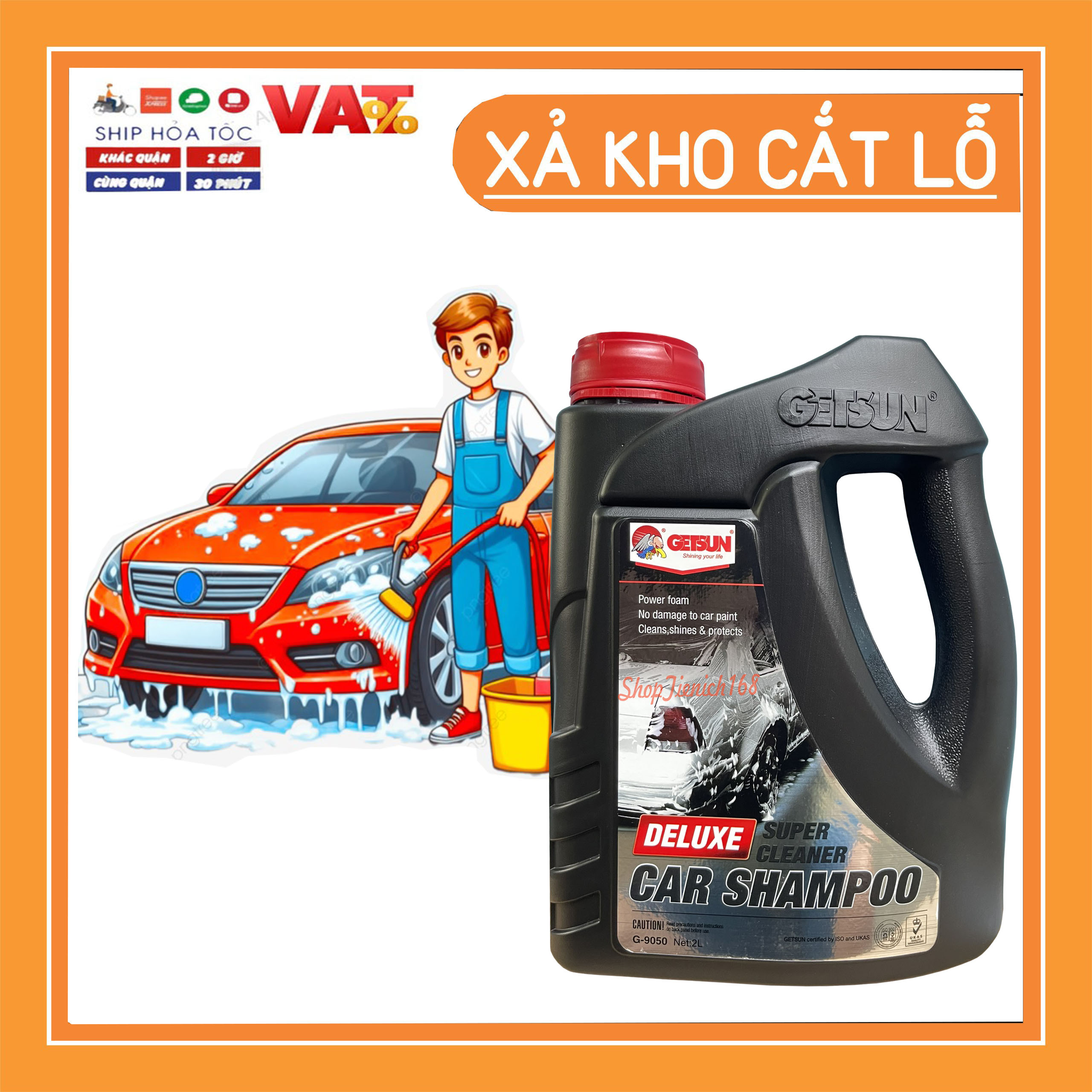 Nước rửa xe máy ô tô cao cấp DELUXE Getsun 2L 