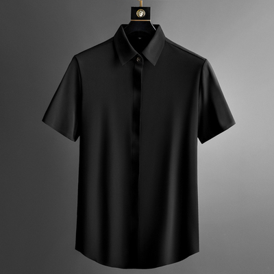 Áo Sơ Mi Rộng Tay Ngắn OVERSIZE Giấu Nút Form Rộng UNISEX Nam Nữ Vải Lụa Mềm Mát Ít Nhăn - SMN01