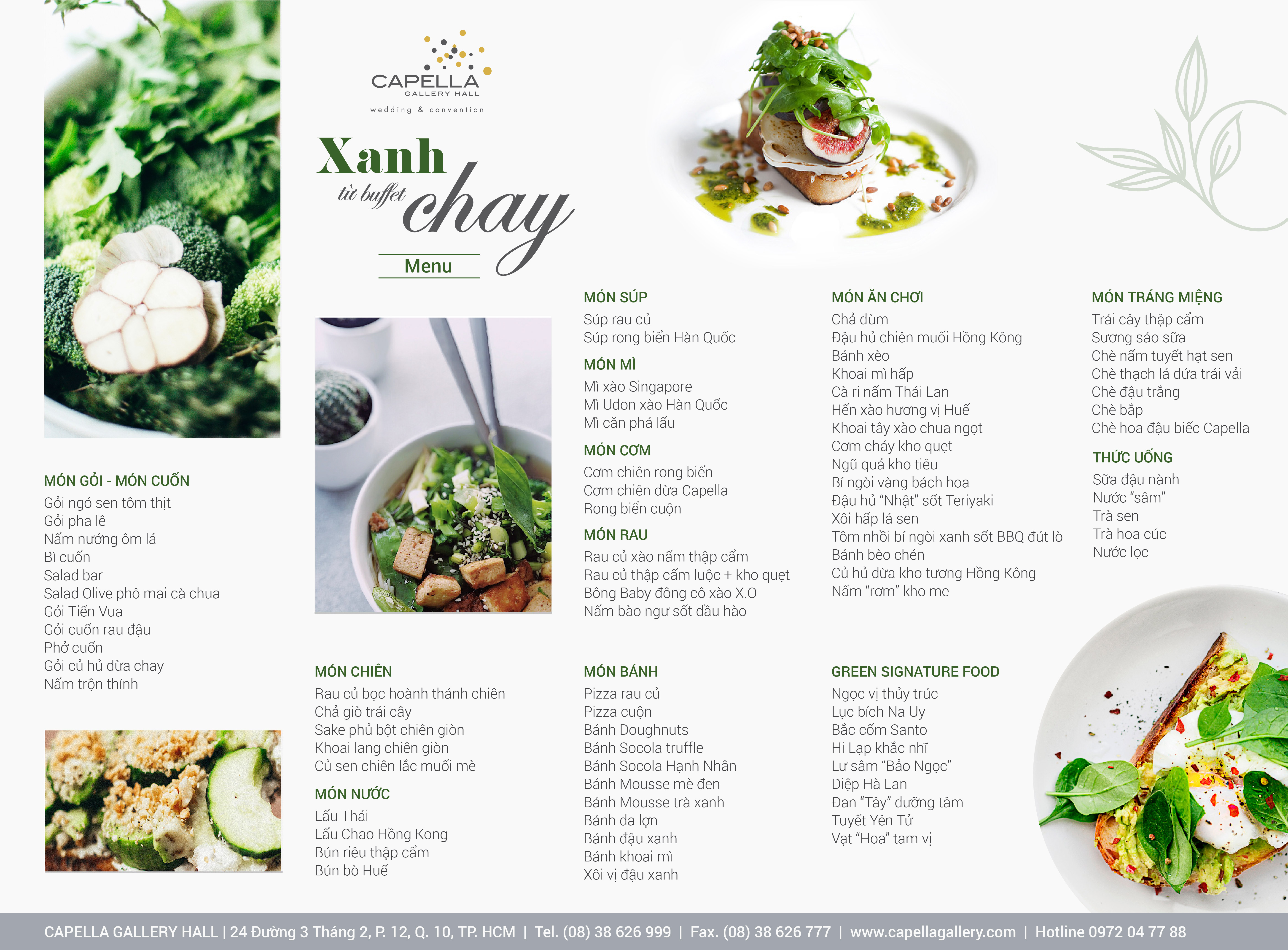 Capella Gallery Hall - Buffet Chay “Xanh” Đặc Sắc Với Hơn 70 Món Chay Á Âu - Không Phụ Thu Rằm Và Cuối Tuần