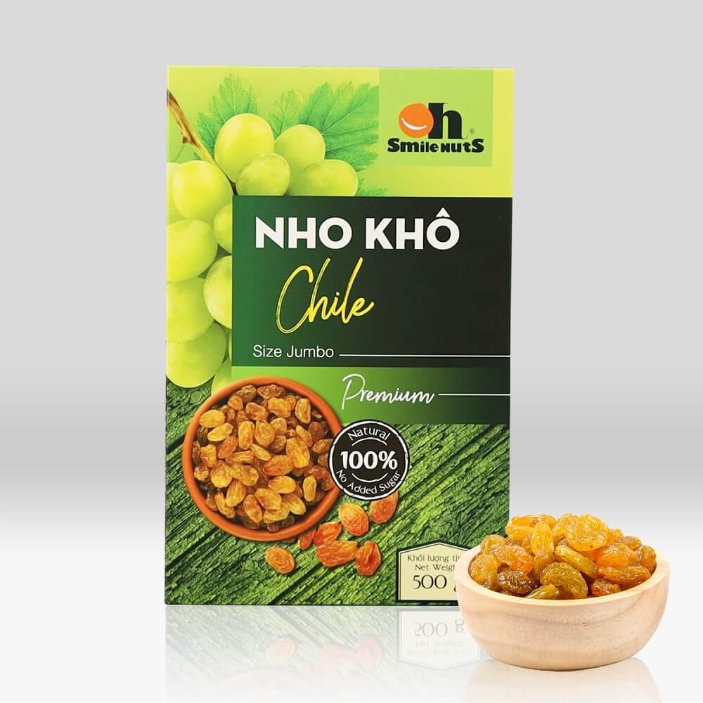 Hộp nho khô vàng Chile Smile Nuts 500g