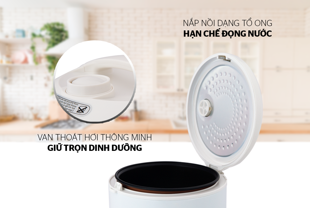 Nồi Cơm Điện Đa Năng Sunhouse SHD8602 (1.8L) – Trắng- Hàng chính hãng