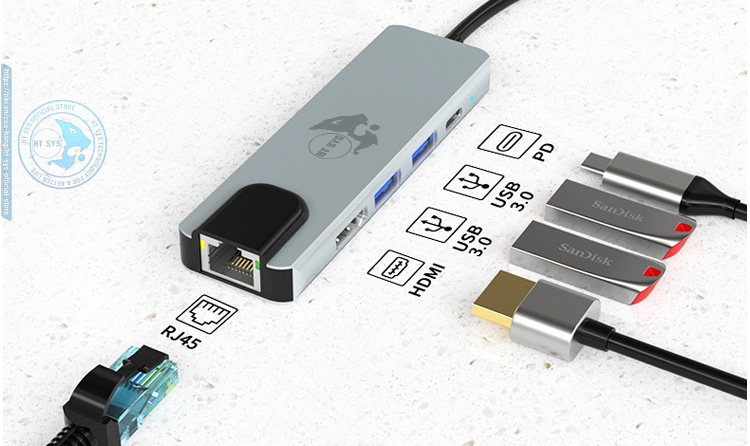 hub usb 3.0, hub type c ht sys 5in1