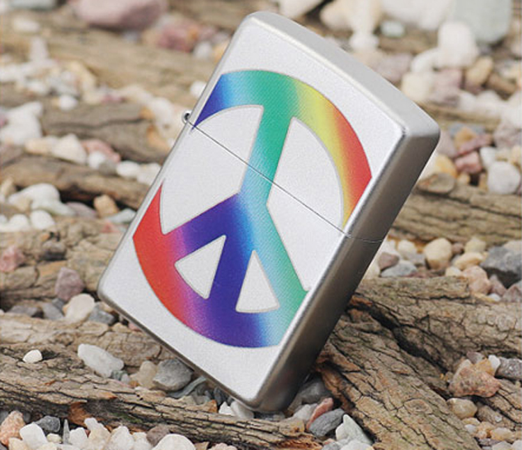 Bật Lửa Zippo 24475 Lighter Peace Satin Chrome