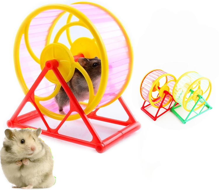 Wheel Toy Play With holder Plastic Pet Rodent Hamster Exercise Spinner