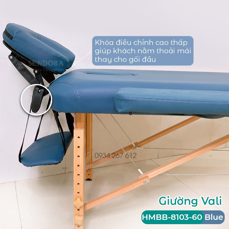 Giường xếp vali cao cấp, giường gấp vali Spa Hi-Mec HMBB-8103-60 – Full Accessories