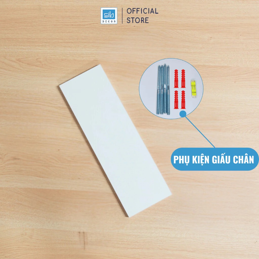 [Mua 2 giảm 10%] Kệ Thanh Ngang Trang Trí Màu Trắng, Nhiều Kích Thước Thương Hiệu SIB Decor KT001