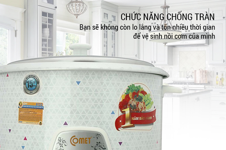 Nồi Cơm Điện Nắp Rời Comet CM8029 (2.8 Lít) - Hàng Chính Hãng