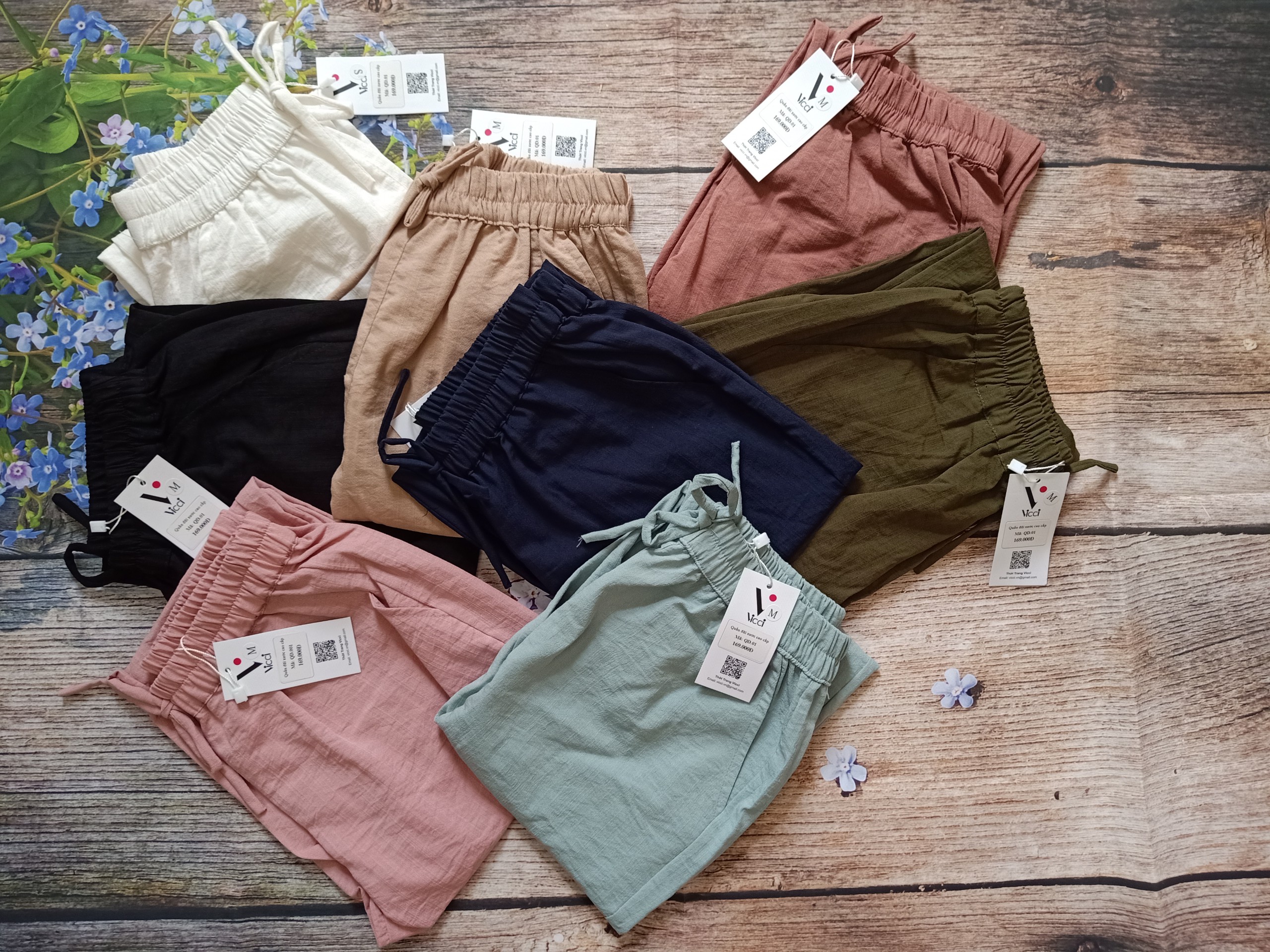 Quần baggy đũi xước Vicci vải cao cấp nhiều màu