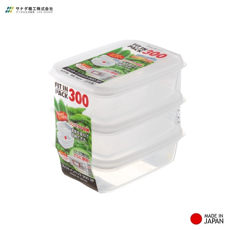 Set 03 hộp thực phẩm nắp mềm Fit in Pack hàng Made in Japan