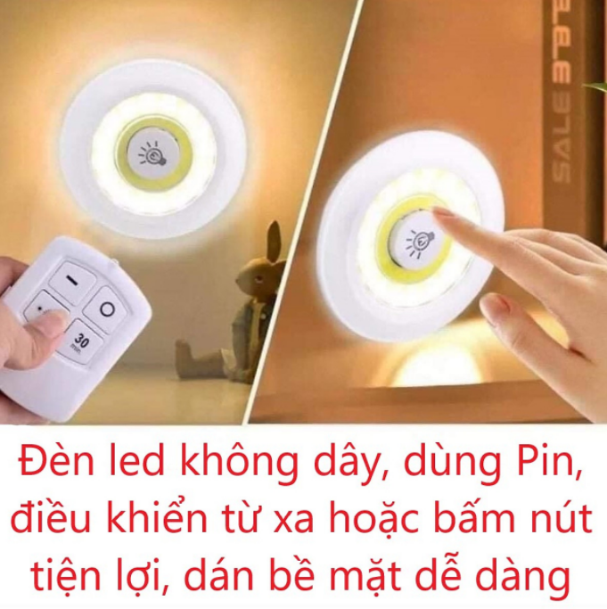 Mua Bộ 3 Đèn LED chiếu sáng không dây - Dán tường, 2 chế độ sáng, có điều khiển từ xa, dùng pin Mua Bộ 3 Đèn Led Chiếu Sáng Không Dây - Dán Tường, 2 Chế Độ Sáng, Có Điều Khiển Từ Xa, Dùng Pin