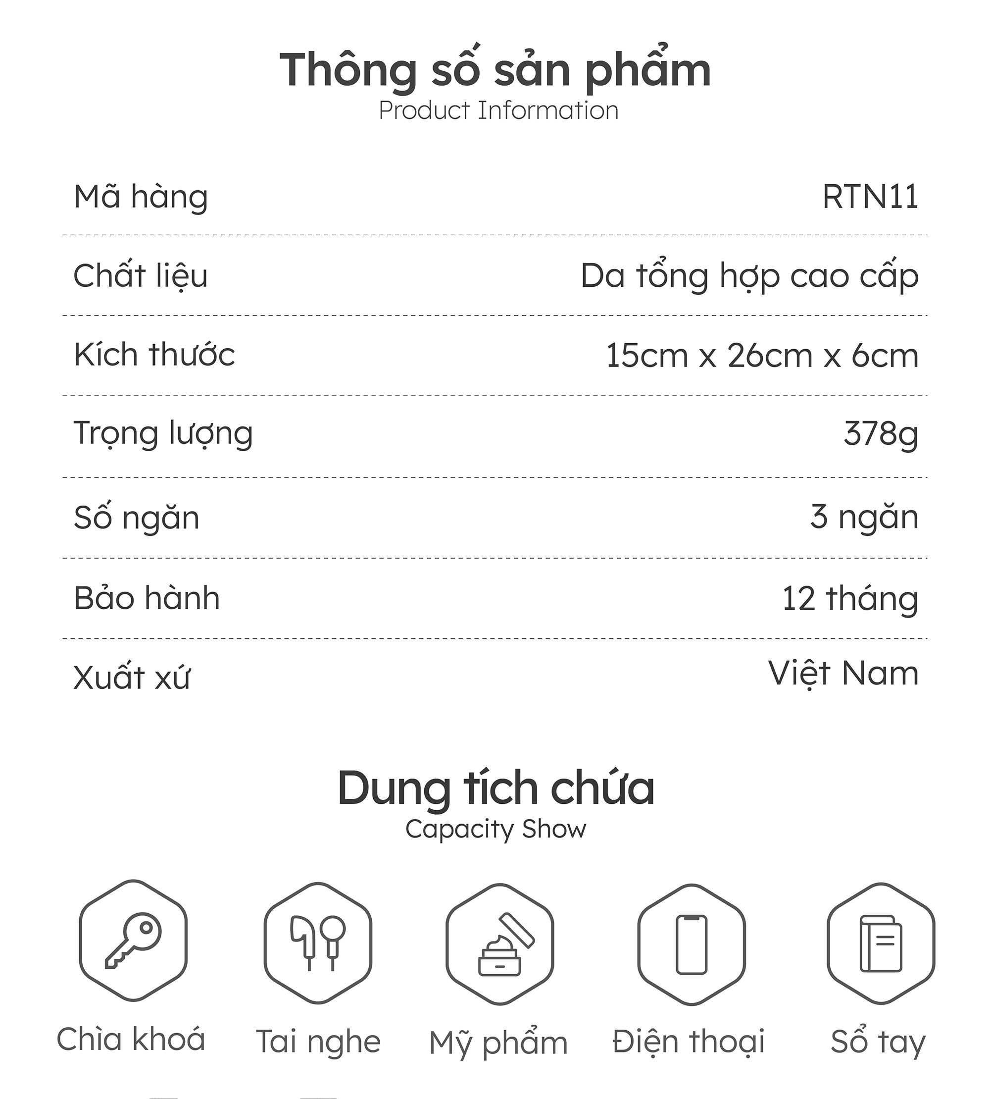 Túi Trita ( Thời trang nam đa năng phối ngăn - Túi đeo chéo da RTN11 )