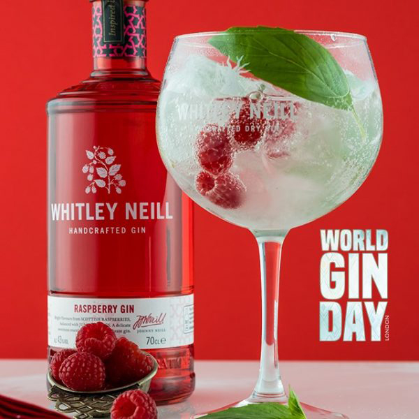 Rượu Whitley Neill Handcrafted Raspberry Gin 43% (700ml) - Không hộp