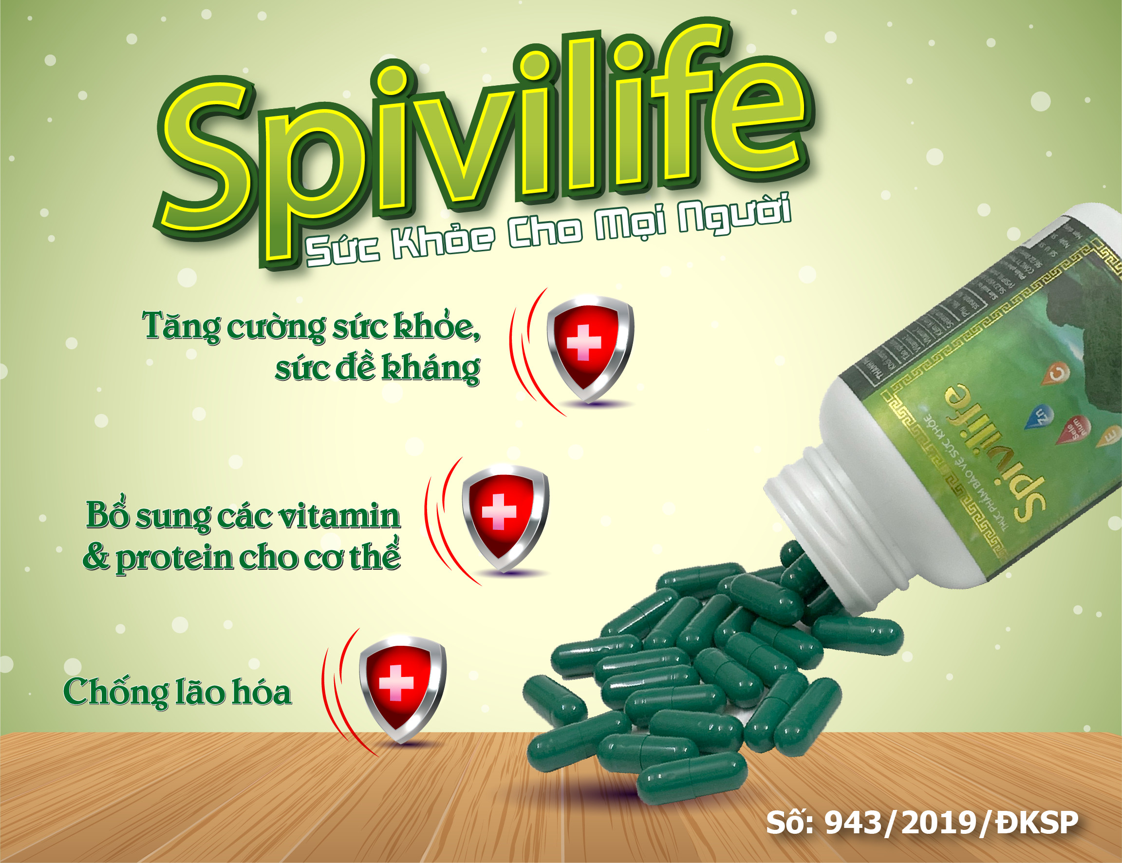 viên uống tăng cường đề kháng, tăng cường sức khỏe - spivilife - combo 3 hộp 100 viên + 1 hộp spivilife 100 viên, bổ sung các vitamin & protein cho cơ thể, chống oxi hóa (chống lão hóa). 4