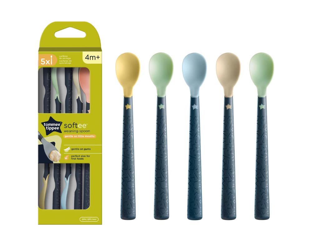Thìa Ăn Dặm Tommee Tippee Softee, Cho Bé Từ 4 Tháng - Set 5 Thìa, Tách Lẻ (Giao Màu Ngẫu Nhiên)