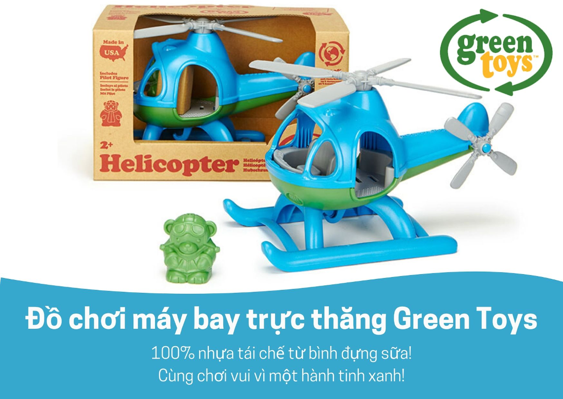 Đồ chơi máy bay trực thăng Green Toys cho bé từ 2 tuổi - Xanh dương