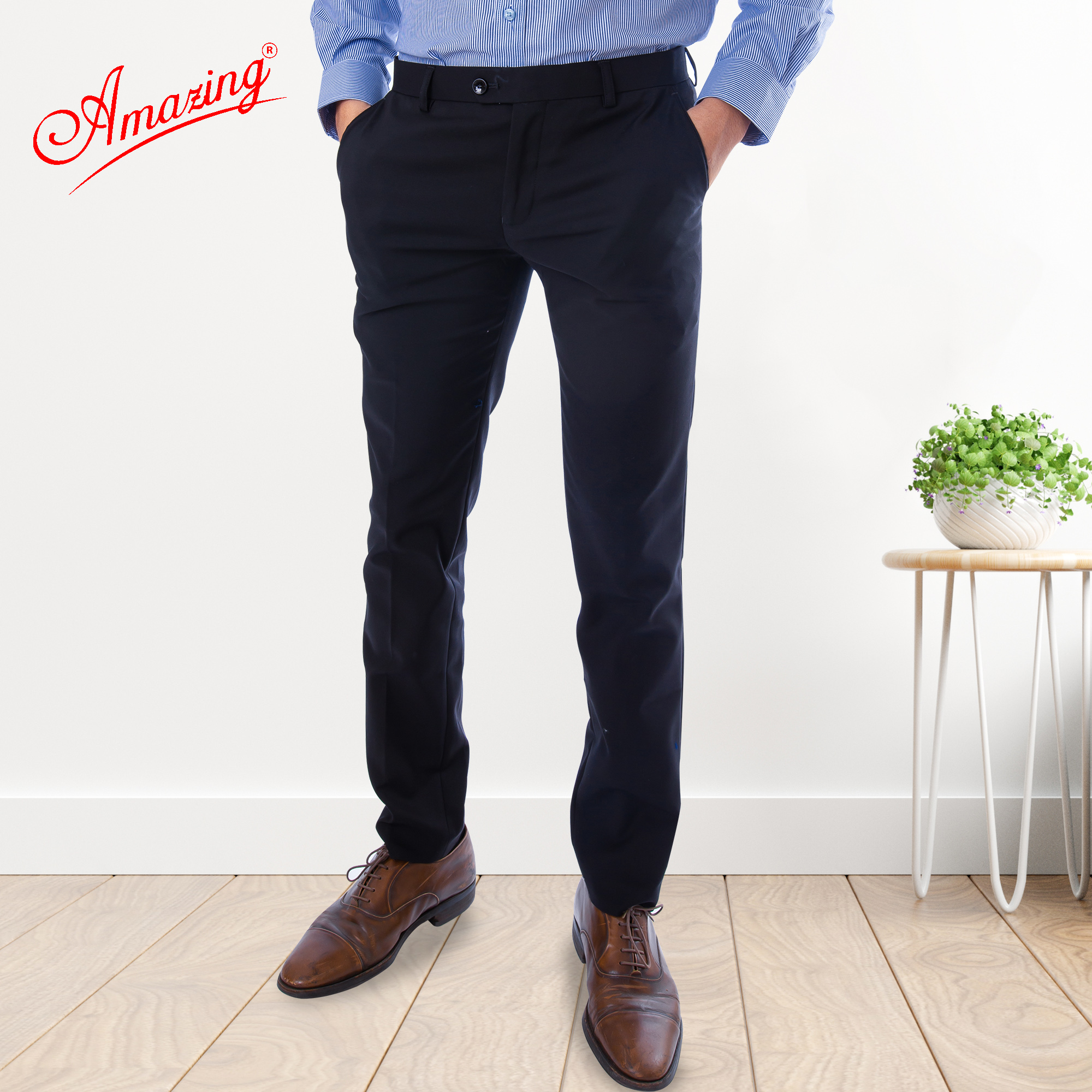 Quần tây nam Amazing form body Hàn Quốc, ống ôm, vải co giãn, phong cách năng động, trẻ trung