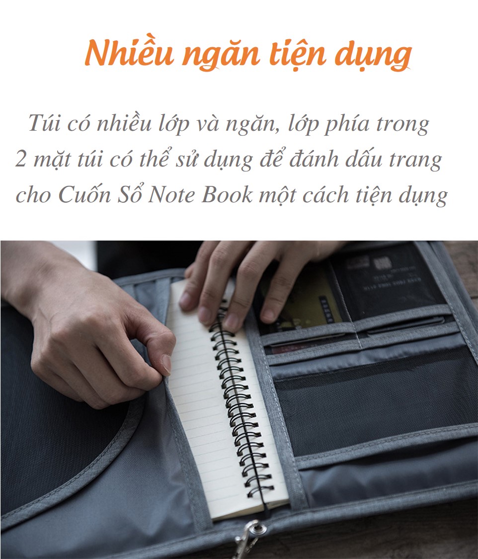 Túi đựng văn kiện giấy tờ tài liệu văn phòng đa năng gấp gọn du lịch Mai Lee - Hàng chính hãng 6