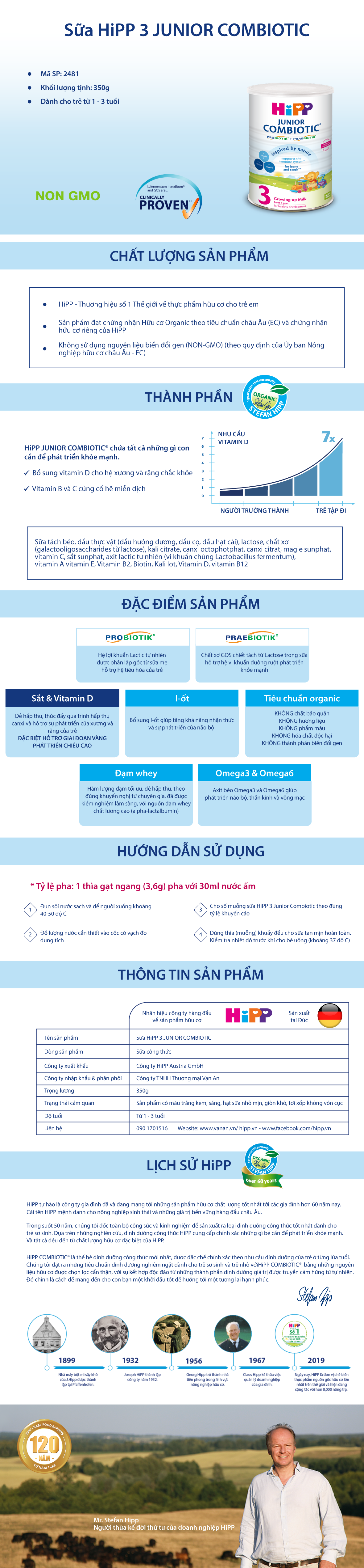 Sữa Công Thức HiPP 3 Junior Combiotic (350g)