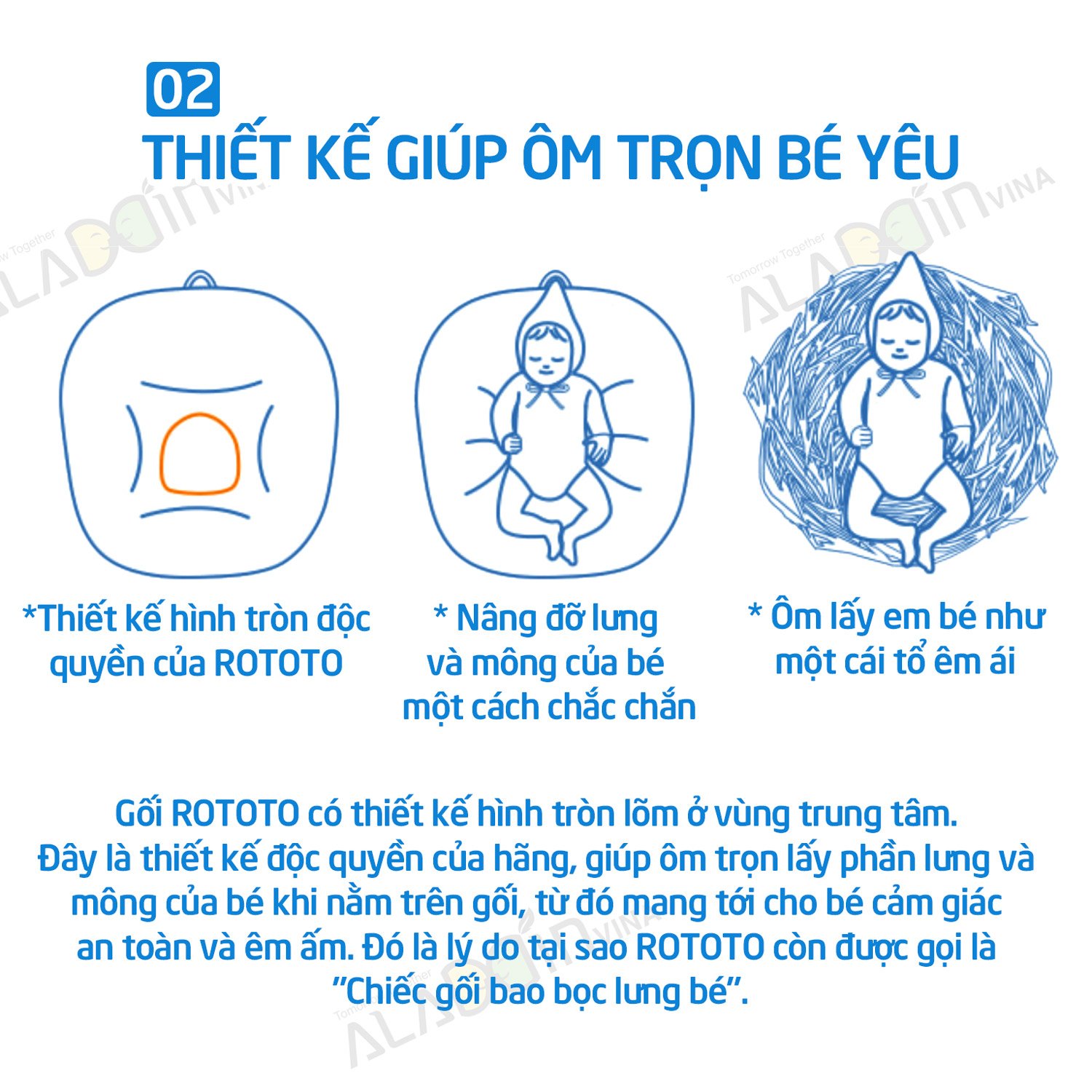 Gối chống trào ngược cho bé Rototo bebe cao cấp khắc phục tình trạng trào ngược dạ dày trẻ sơ sinh hiệu quả - Loại Cotton lụa mẫu mới nhất 2