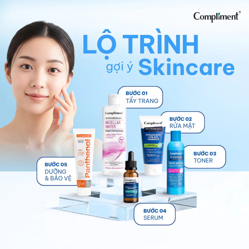 Toner Compliment No Problem Salicylic Acid Làm Sạch Da Kiềm Dầu Giảm Mụn 200ml