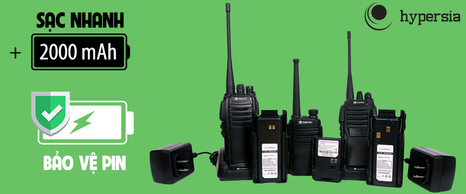 Bộ đàm A2 trang bị công nghệ Sạc nhanh và bảo vệ Pin, giúp pin bộ đàm hoạt động ổn định