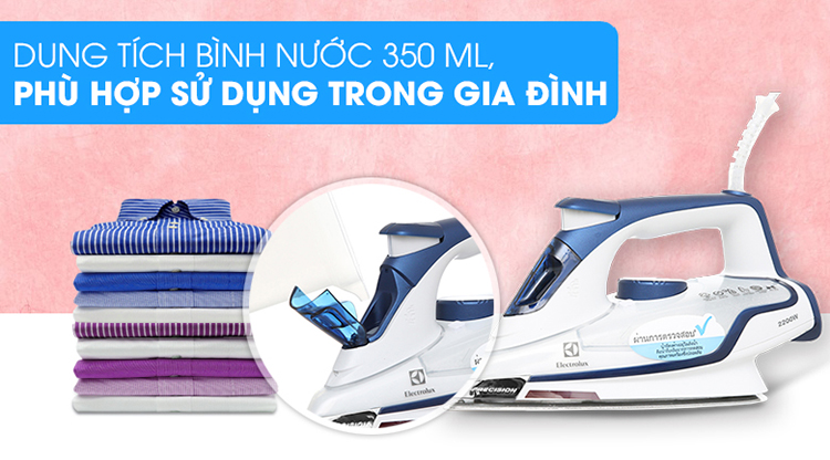 Bàn Ủi Hơi Nước Electrolux ESI6123 - Trắng Xanh - Hàng chính hãng