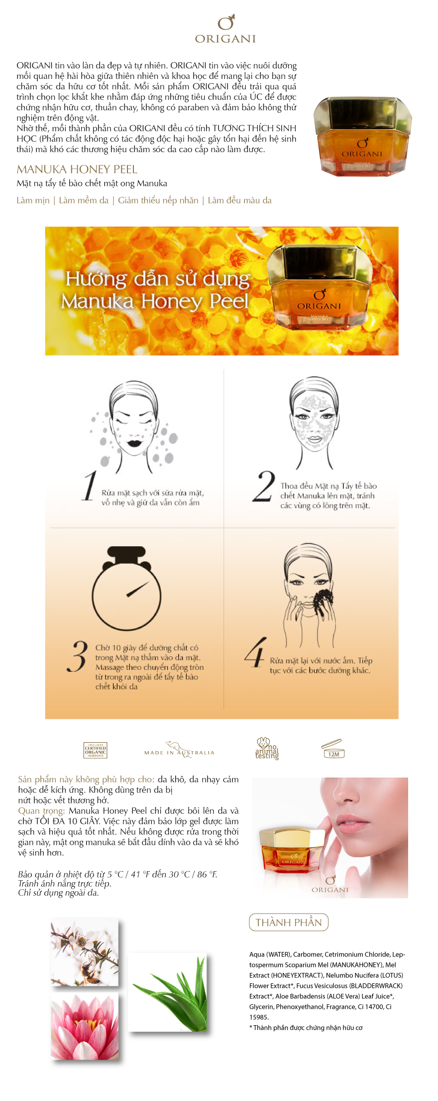 Bộ Chăm Sóc Da Mặt Origani Erda Indulgence Facial Collection (5 sản phẩm) - Có Chứng Nhận Hữu Cơ - Chăm Sóc Da Vùng Mắt Cùng Dưỡng Ẩm Da Mặt