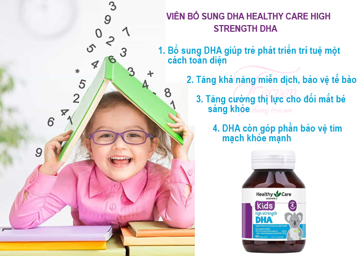 viên bổ sung dha healthy care high strength dha 60 viên - bổ não, giúp bé phát triển thông minh và đôi mắt sáng khỏe - tăng khả năng miễn dịch - fecven 4