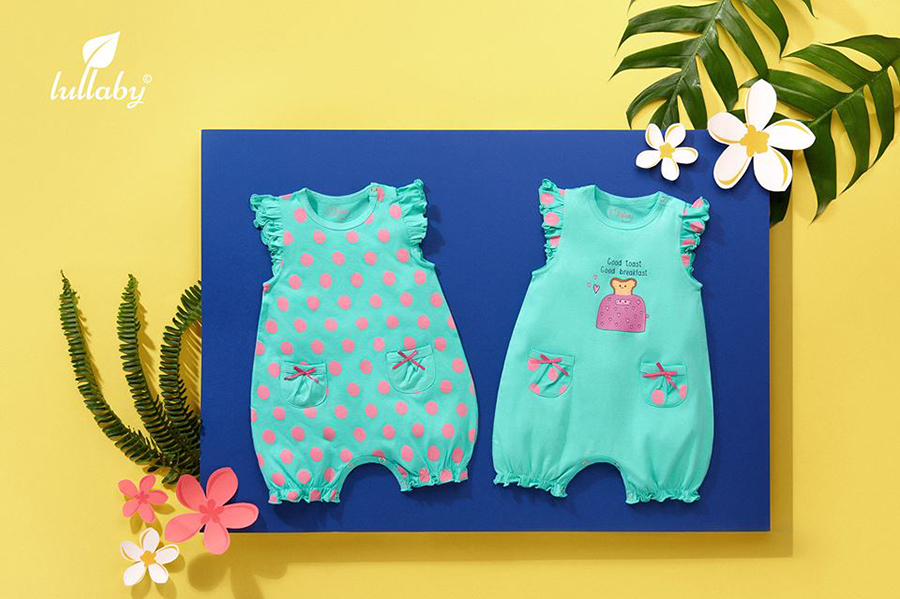 Bộ 2 Áo Liền Quần Romber Bé Gái LullabyBaby NH14-15 – Xanh Ngọc