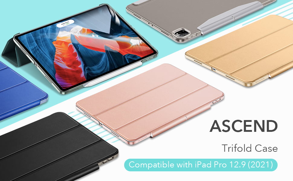 Bao Da Dành Cho iPad Pro 12.9 inch 2021 ESR Ascend Trifold Hard Case - Hàng Chính Hãng